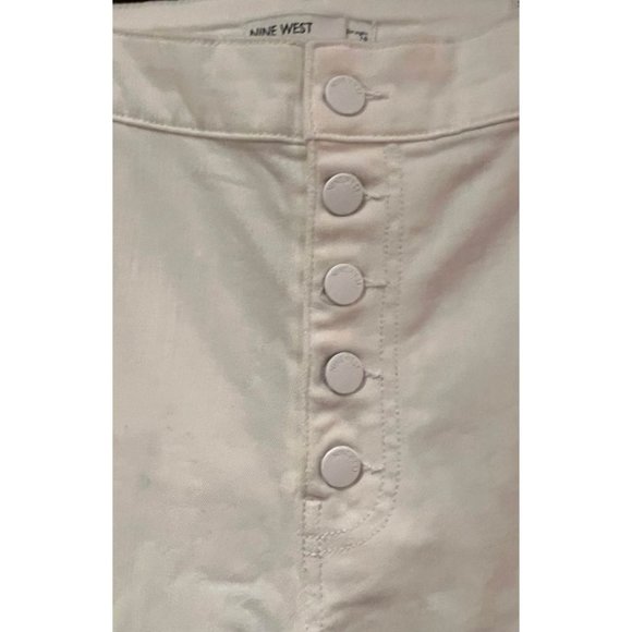 Nine West Orchard White High Rise Crop Straight Button Fly Jeans Plus Size‎ 18 - Picture 4 of 9